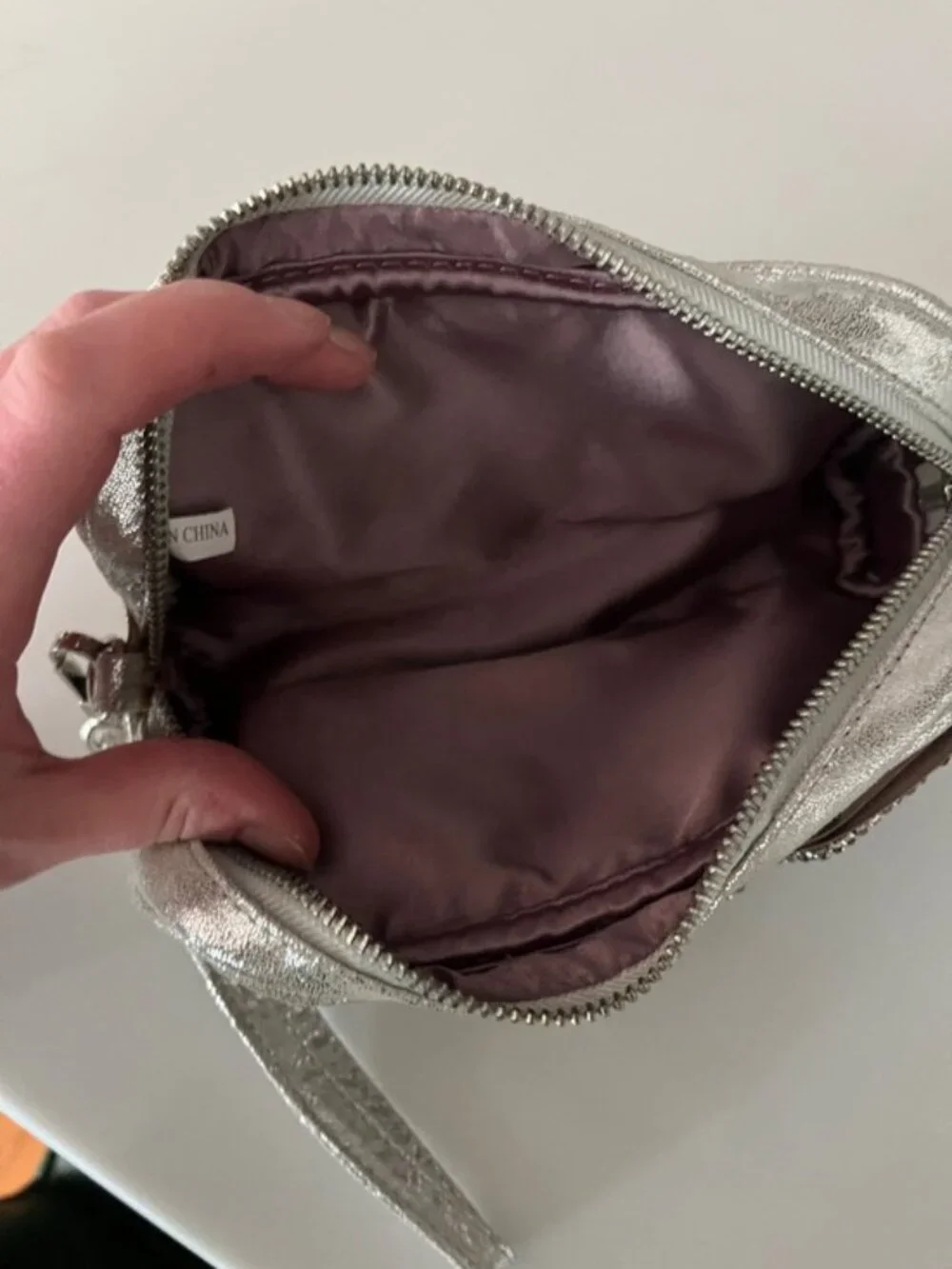 Deux Lux Silver Metallic Rhinestone Bow Wristlet Clutch | Glam Evening Bag